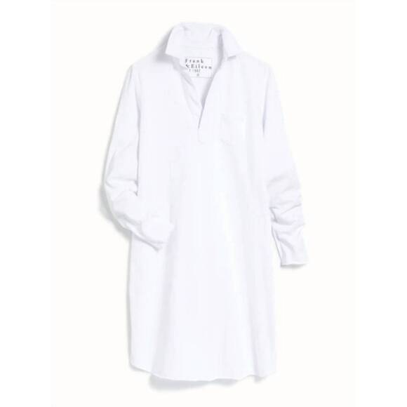 NEW FRANK & EILEEN nicole henley jersey dress in white - Picture 5 of 5